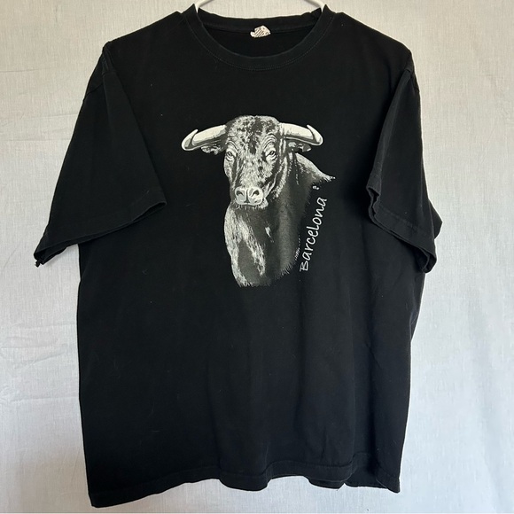 Other - 💙3 for $30💙 Barcelona Bull Graphic Tee Black Large Loungewear Goth Collectible